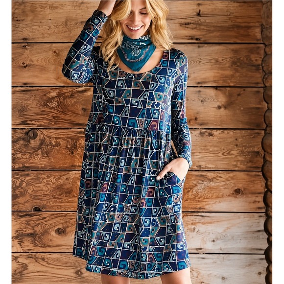 Peruvian Connection Dresses & Skirts - Peruvian Connection Huari Pima Cotton Dress Geometric Print Boho Size Medium